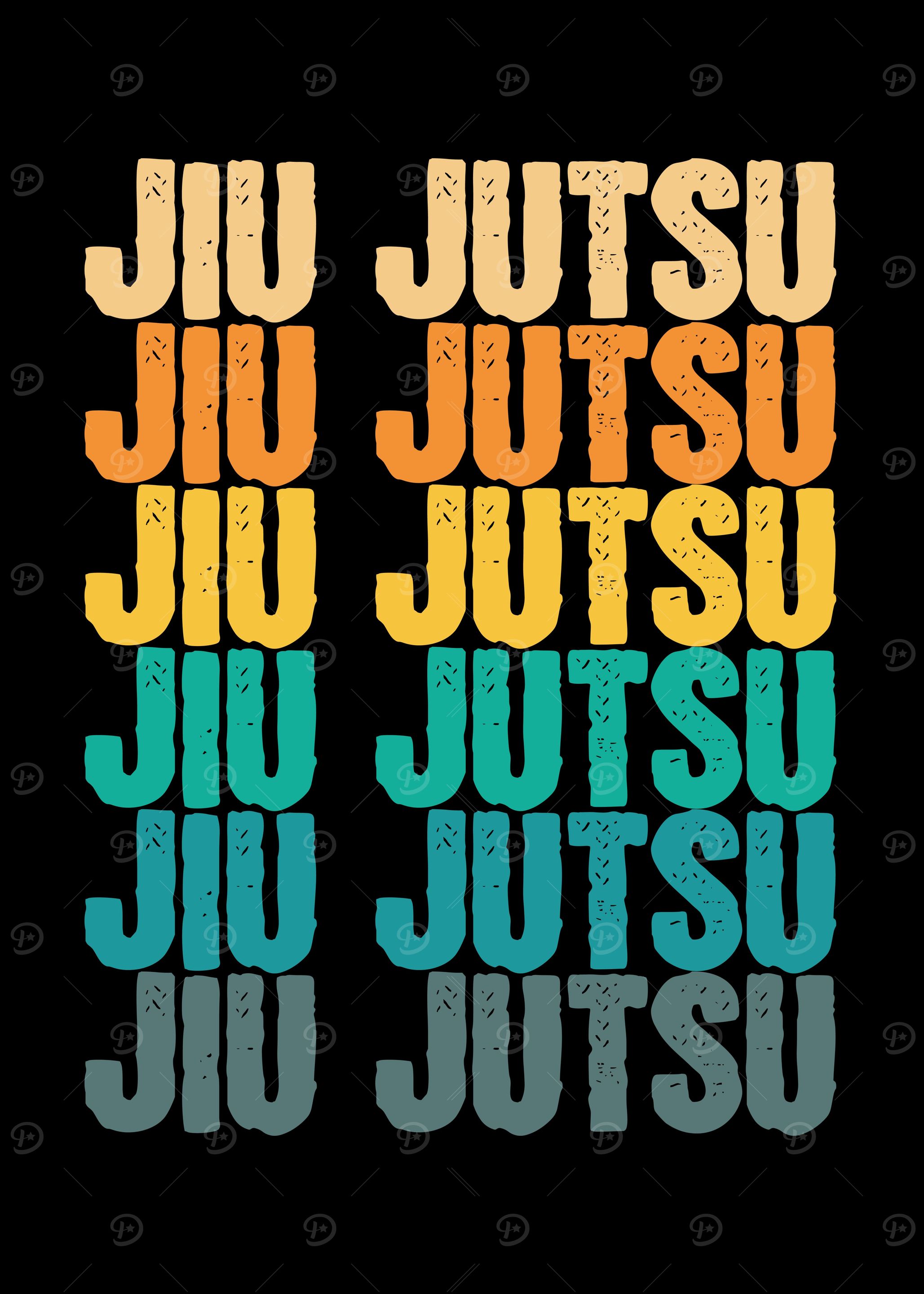 Colourful jiu jutsu martia