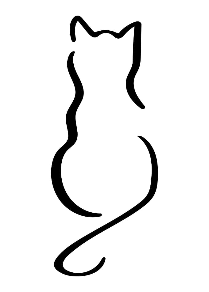 Cat Line Art Minimal