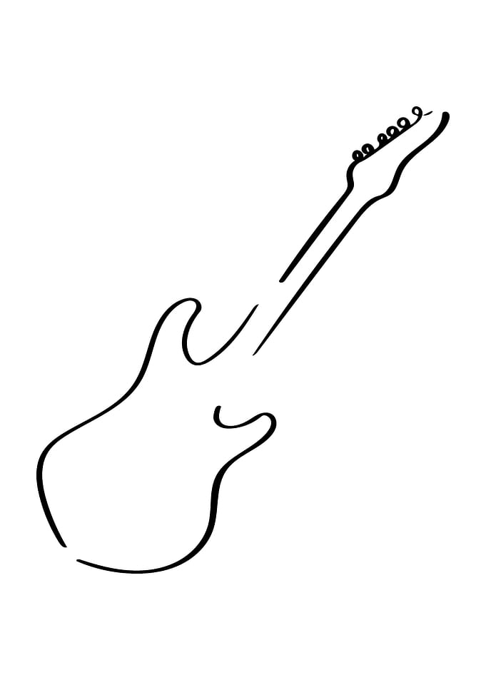 EGuitar Line Art Minimal