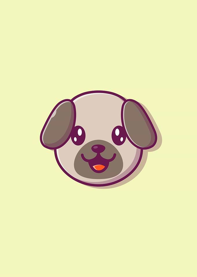Cute Dog Face Cartoon