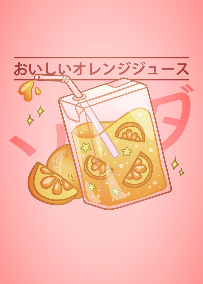 Cute Japanese Orange Juice