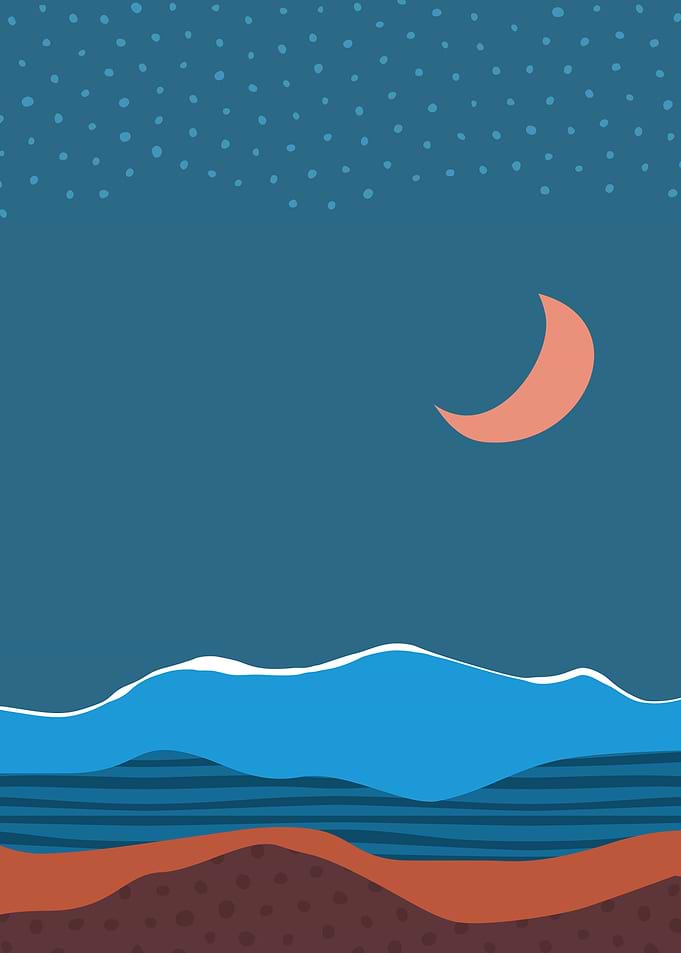 Midnight Moon sky stars