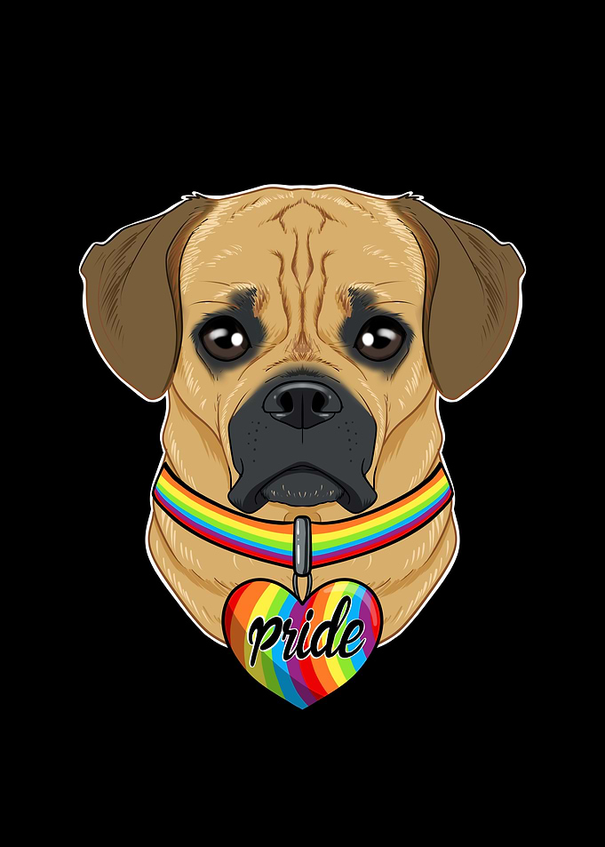 Puggle LGBTQ Flag I Gay