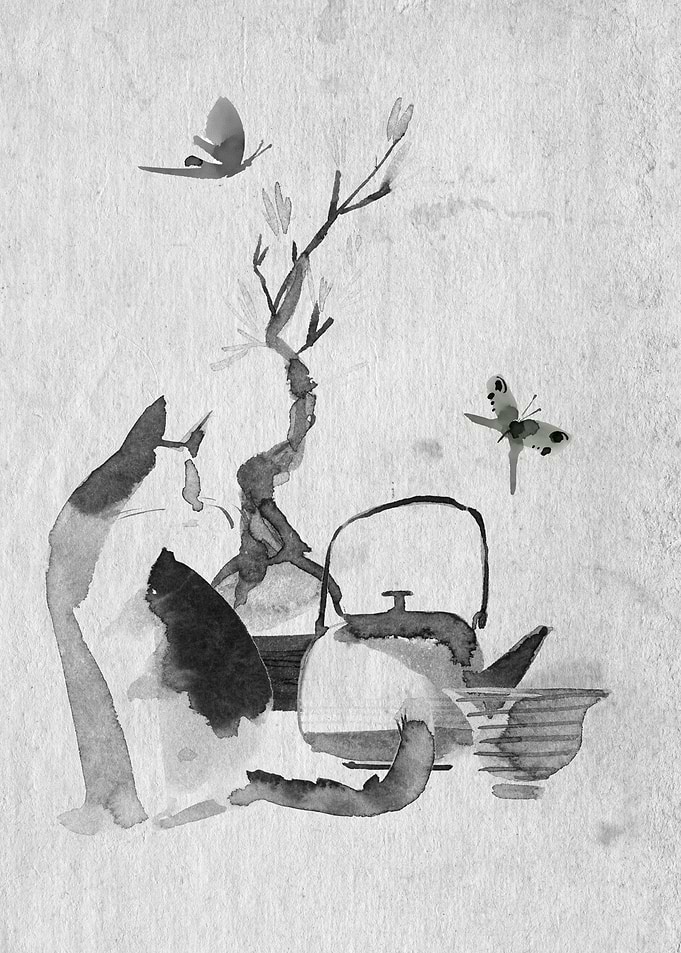Tea time with cat