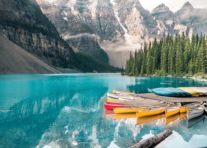 Beautiful moraine lake in