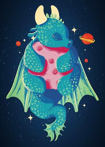 Creative Dragon in Space