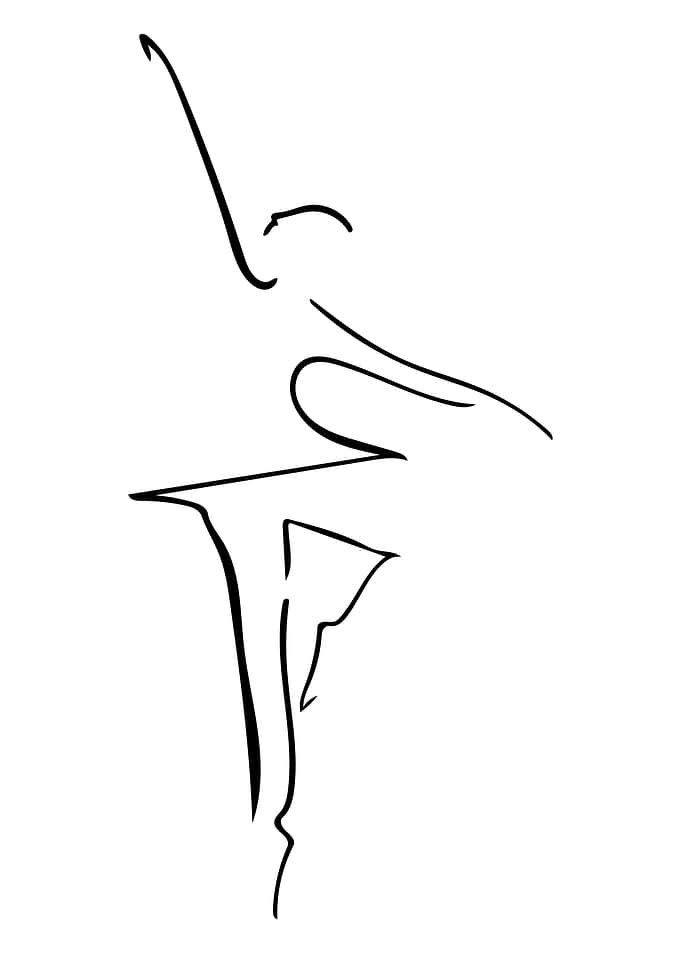 Ballerina Line Art Minimal