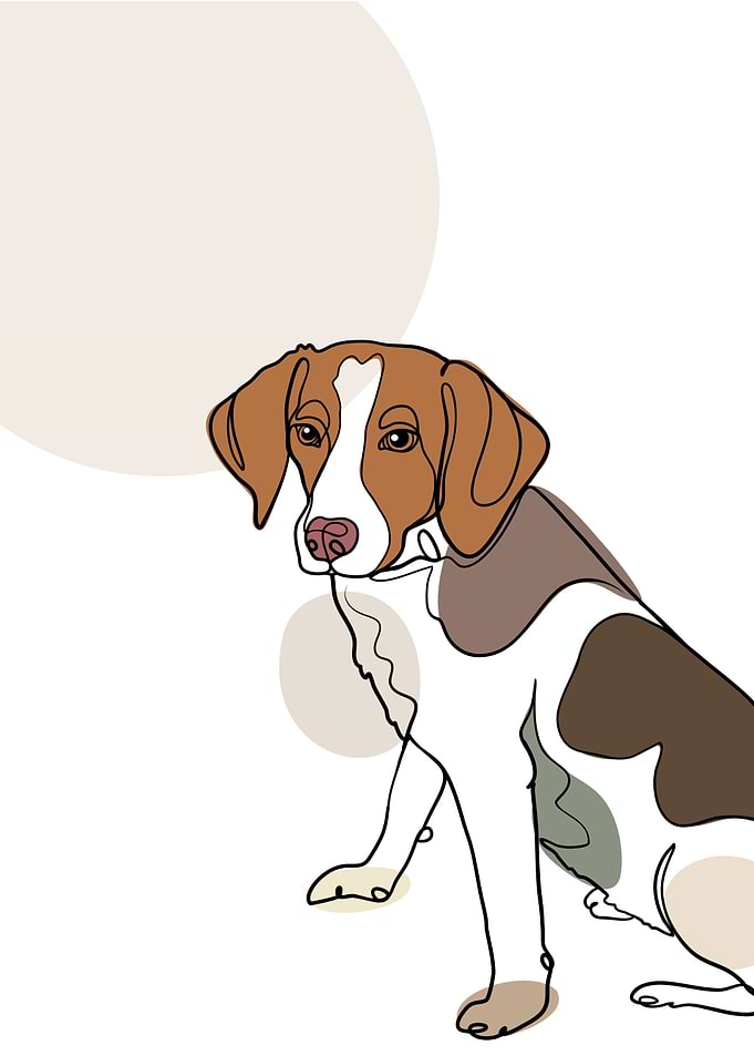 Cute Dog One Line Art
