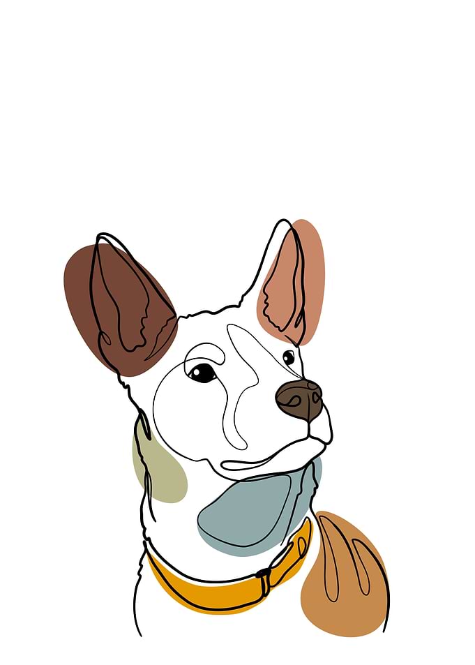 Cute Dog One Line Art