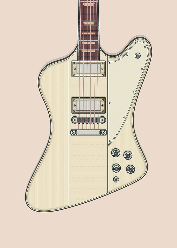 White Stylish Rock Guitar