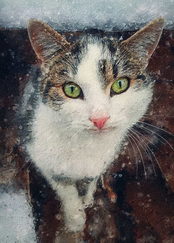 Cat portrait painting
