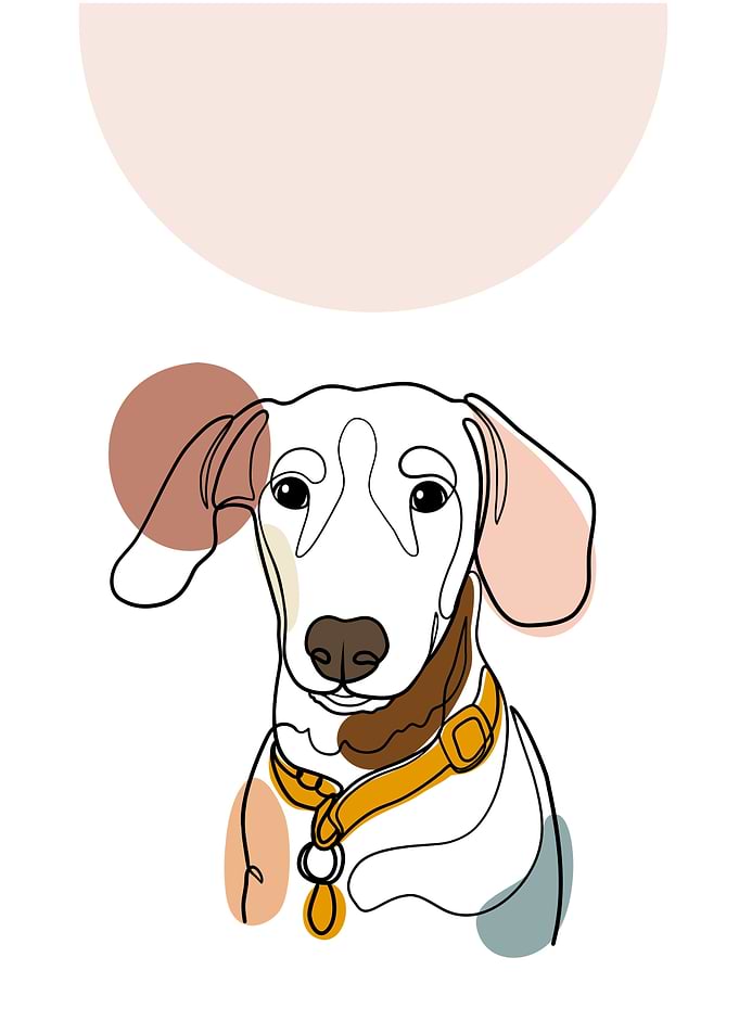 Cute Dog One Line Art
