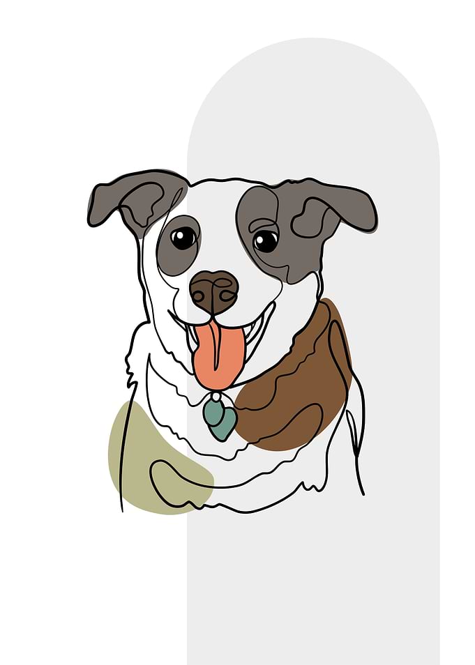 Cute Dog One Line Art