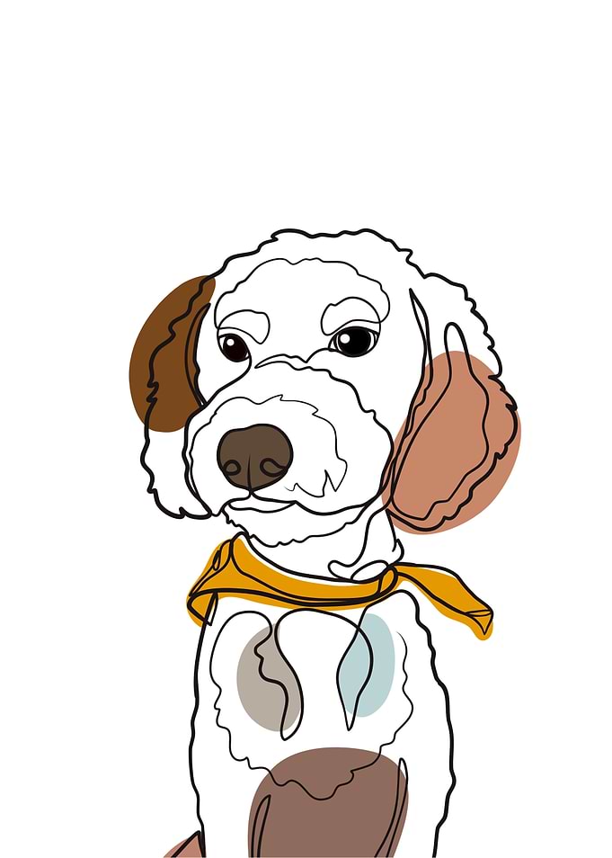 Cute Dog One Line Art