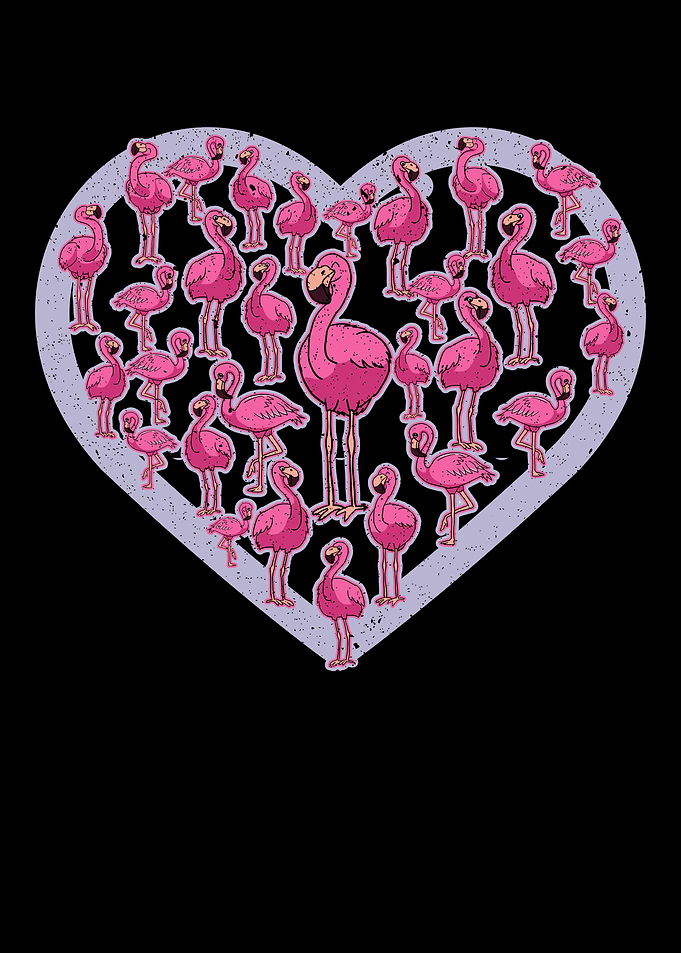 Pink Flamingo Heart