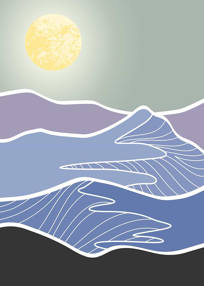Mountain Layer line art
