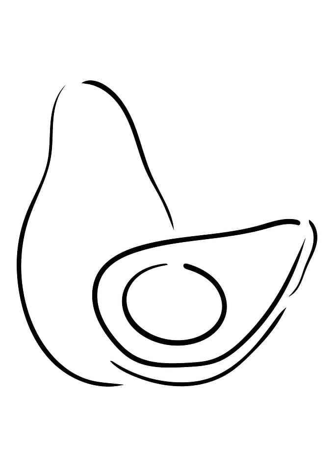 Avocado Line Art Minimal