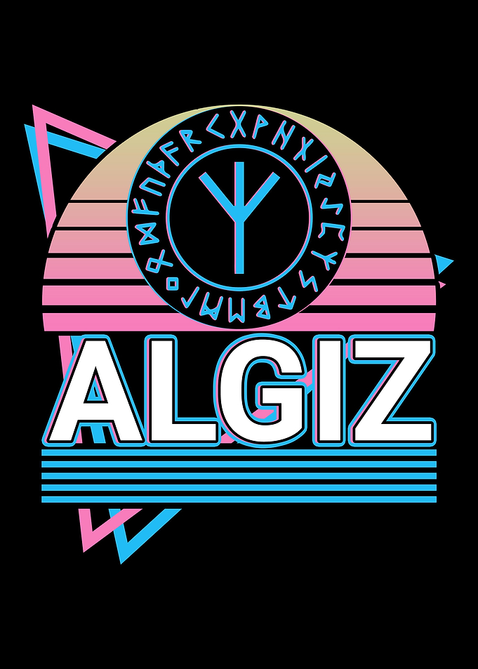 Algiz Rune Viking Retro