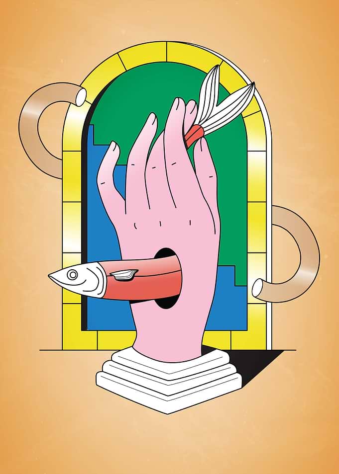 Surreal Hand With Fish