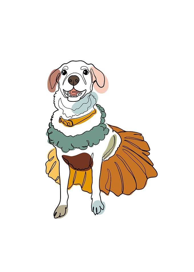 Cute Dog One Line Art