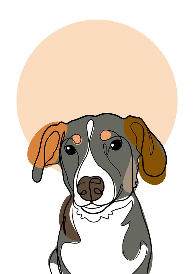 Cute Dog One Line Art