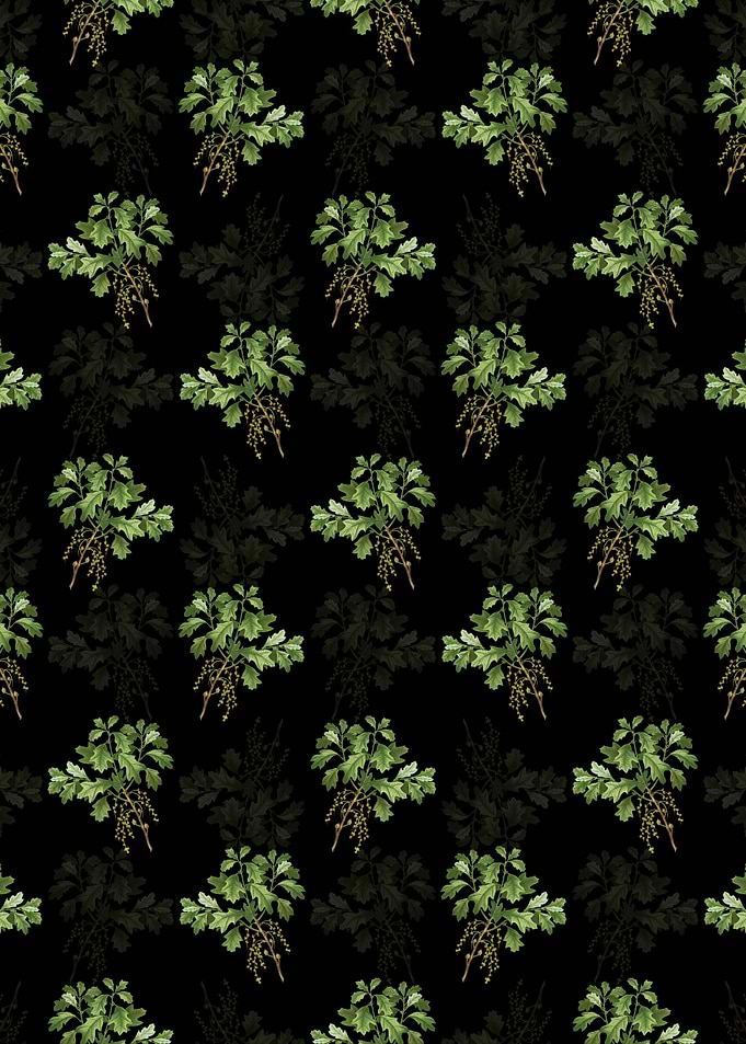 Floral Bear Oak Pattern
