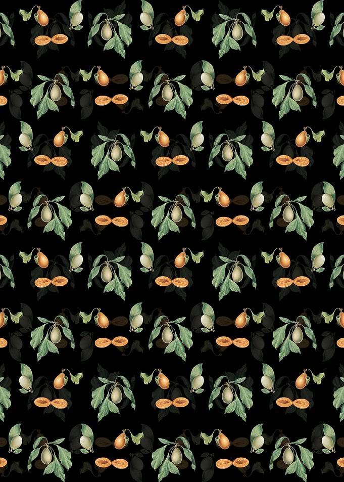 Black Floral Prune Pattern