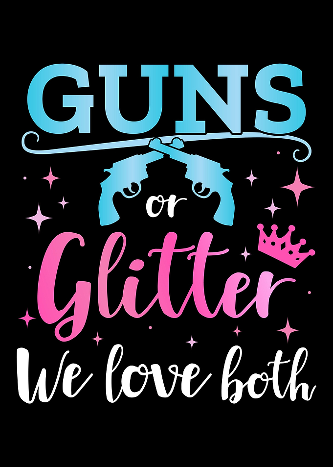 Gender reveal guns glitter