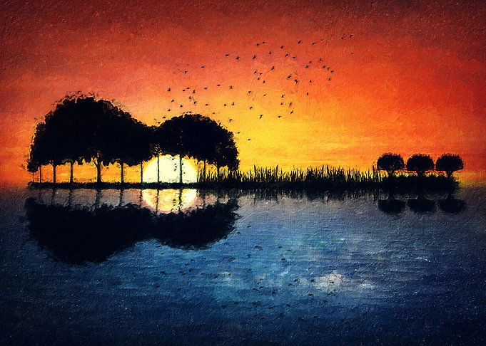 Guitar island painting