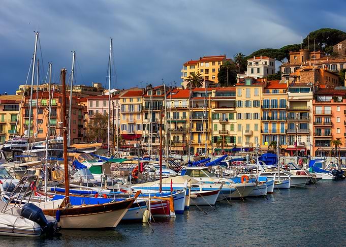 Cannes Port And Old Town
