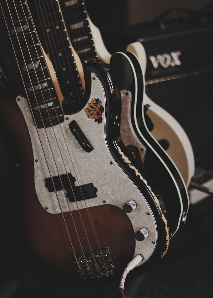 Stacked Electric Guitars