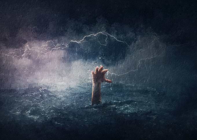 sinking underwater