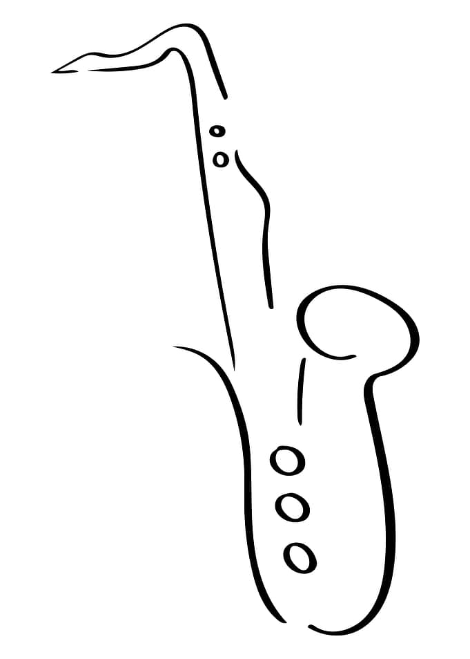 Saxophone Line Art Minimal