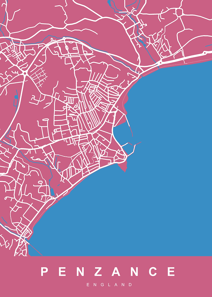 PENZANCE Map England UK