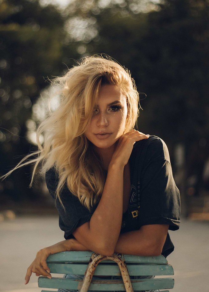 Blond in thw wind