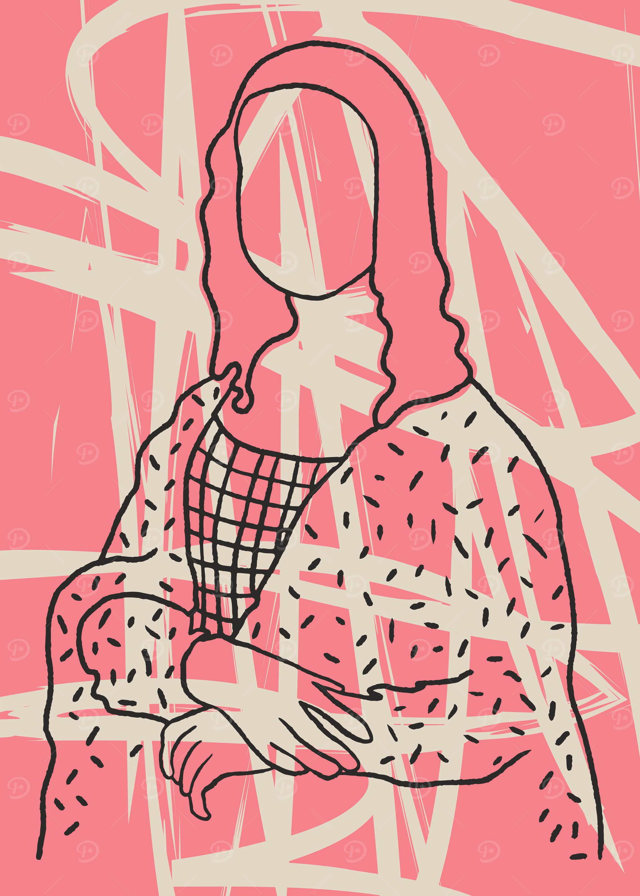Artsy Mona Lisa Painting