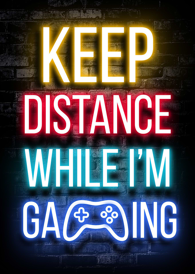 Gaming neon quotes