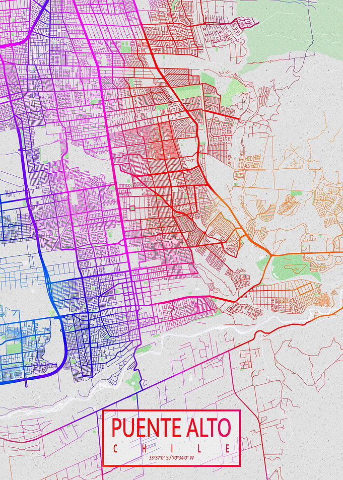 Puente Alto Map Colorful