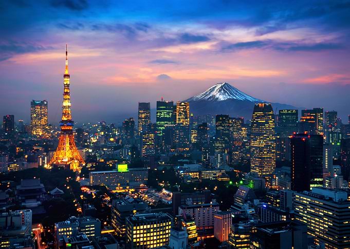 Aerial view of tokyo citys