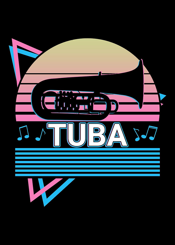 Tuba Player Tubaist Retro
