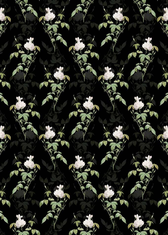 White Bengal Rose Pattern