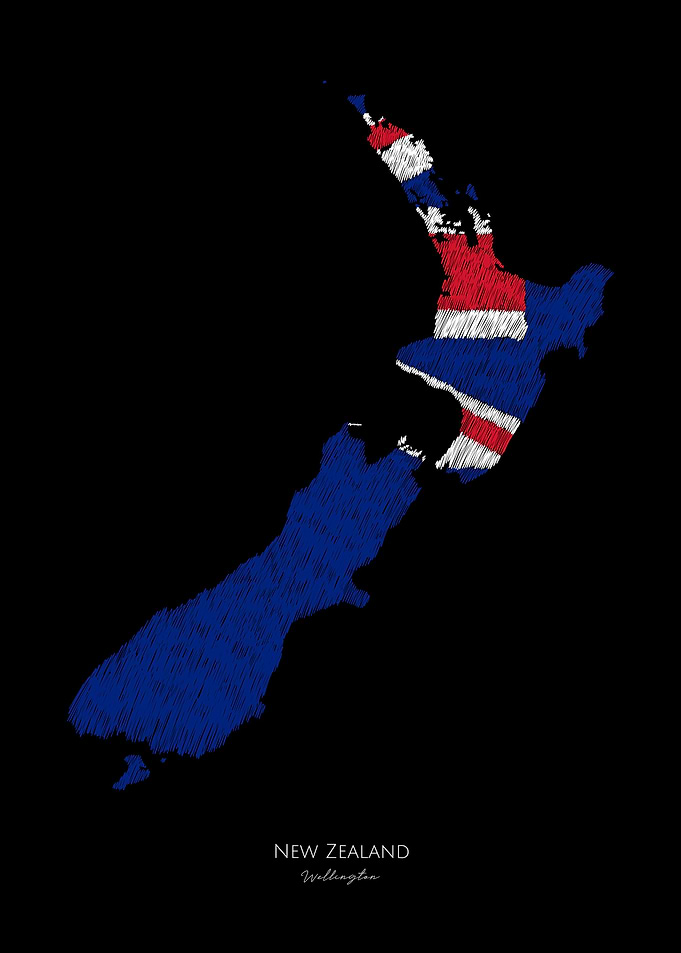 New Zealand Line Art