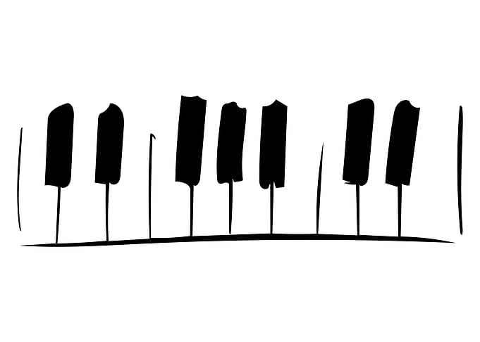 Piano Keys Line Art