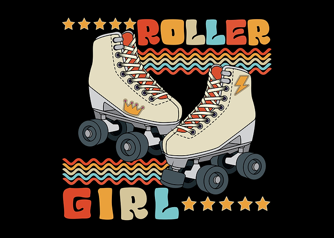 Roller Girl Retro 70s 80s