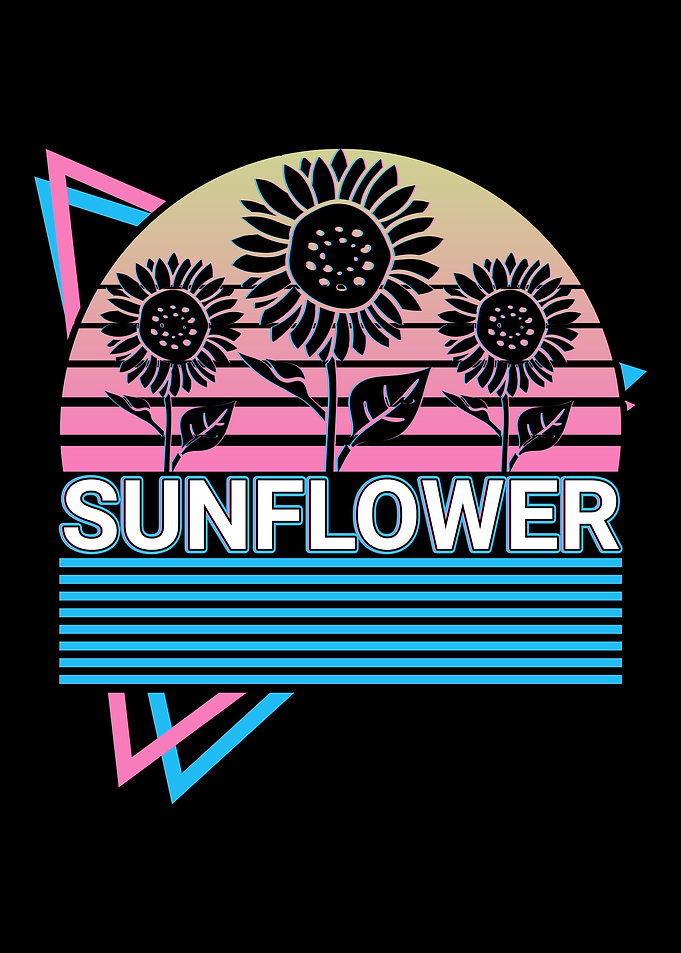 Sunflower Vaporwave Retro