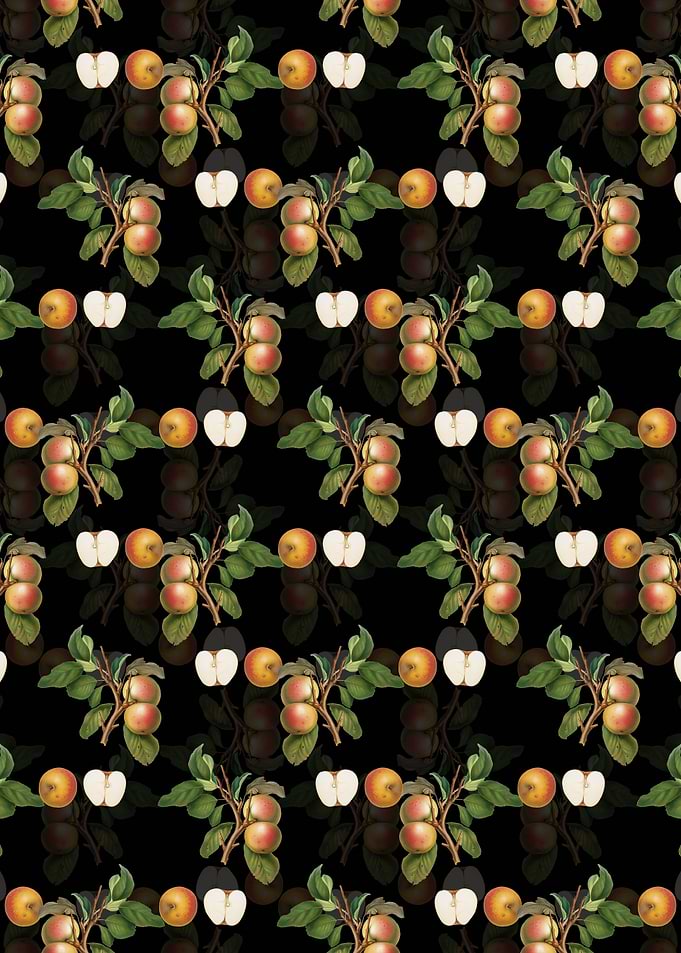 Black Pupina Apple Pattern