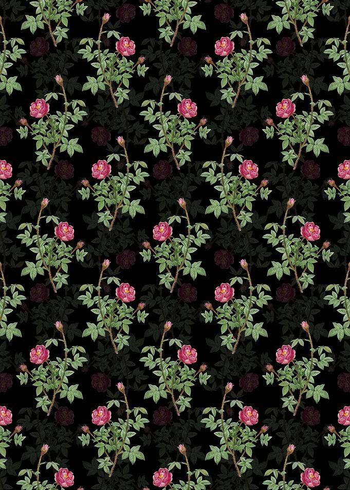 Floral Moss Rose Pattern