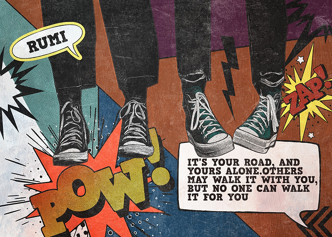 Pop art Rumi typography