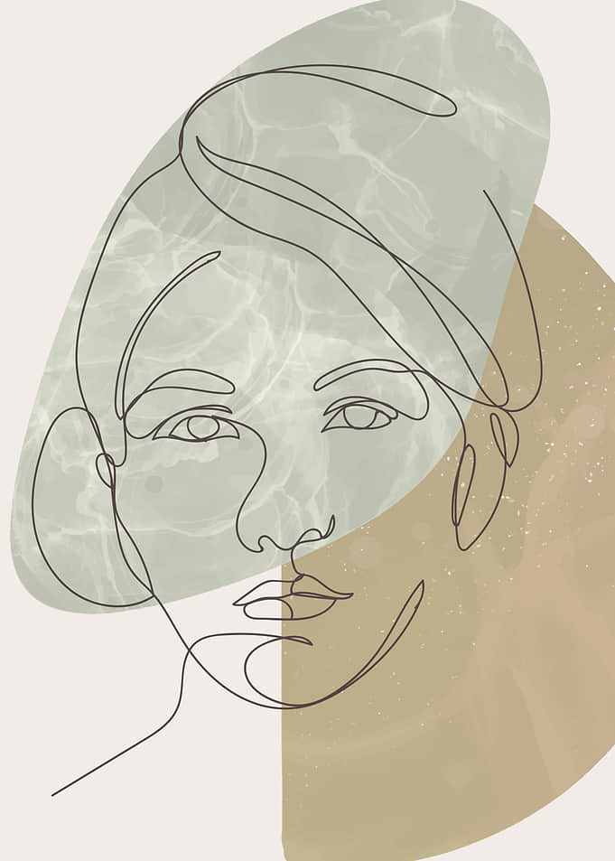 Beautiful woman face lines