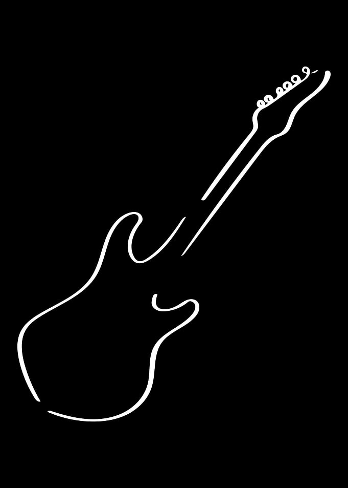 Guitar Line Art Minimal
